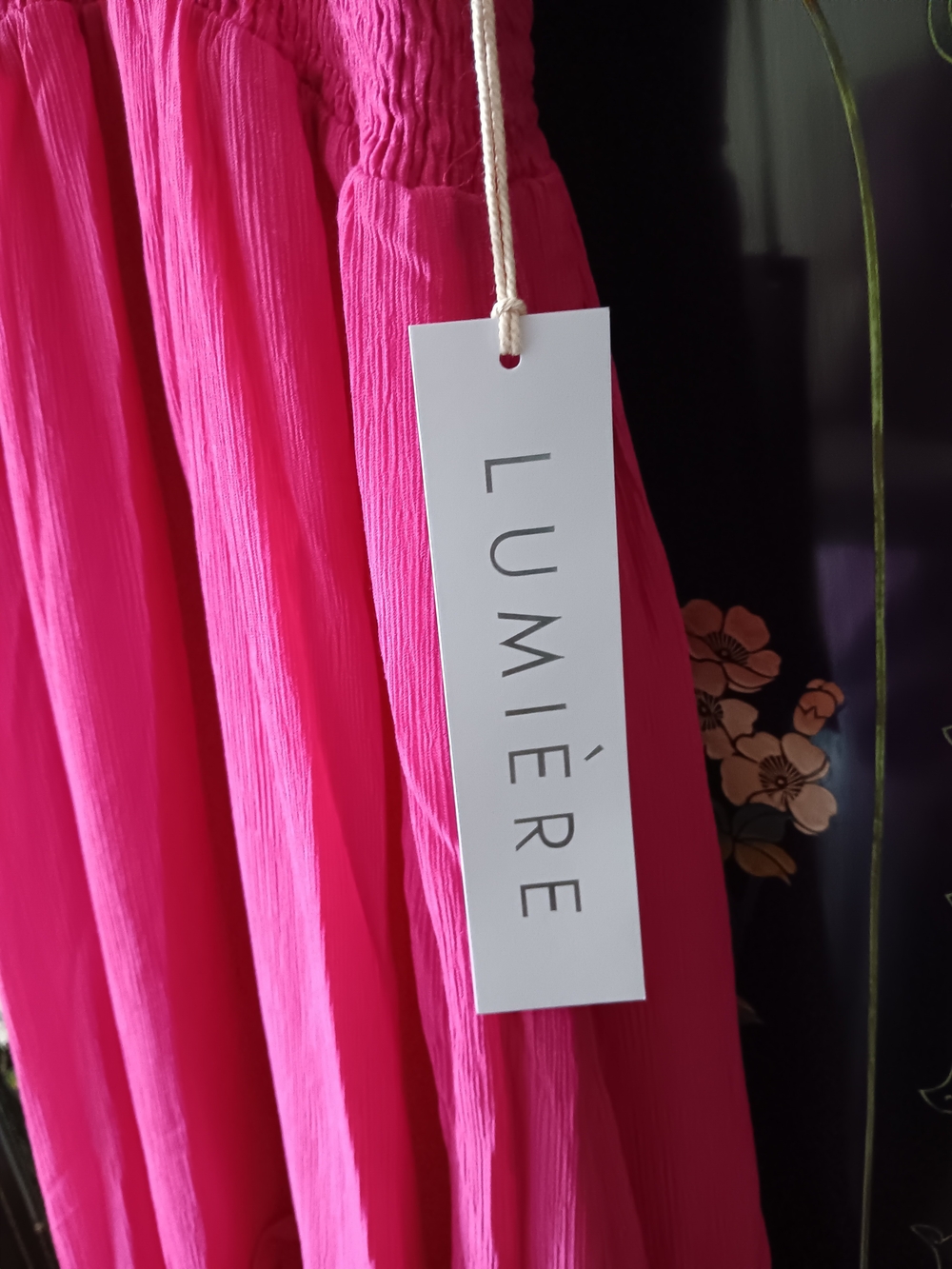 Lumiere Raspberry Pink V-Neck Ruffle Maxi Dress - Picture 2 of 5